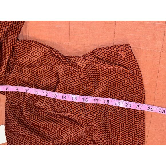 NWT Levis Rust Patterned Puff Sleeve Smocked Open Back Women's Top Size 2X - Picture 8 of 9